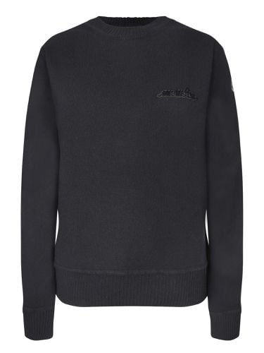 Moncler Black Wool Crewneck Sweater - Moncler - Modalova