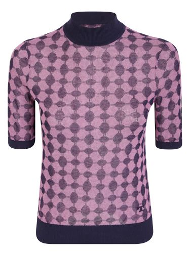 Geometric Print High Neck Pullover - Tory Burch - Modalova