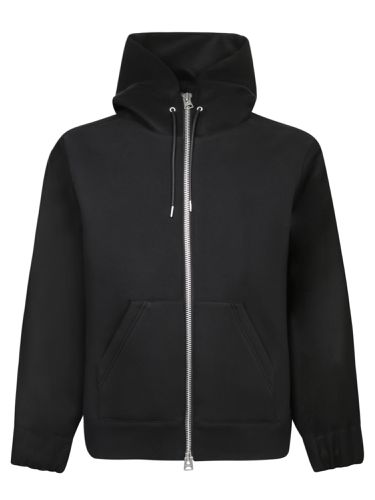 Sacai Black Wool Melton Hoodie - Sacai - Modalova