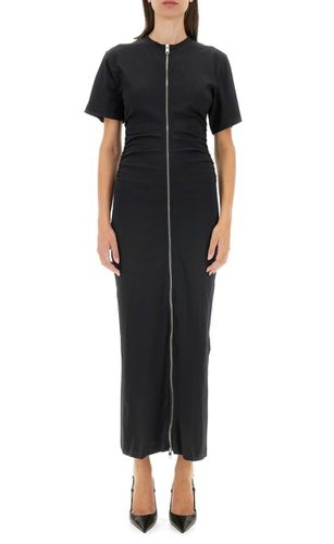 Short-sleeved Zip-up Maxi Dress - MSGM - Modalova