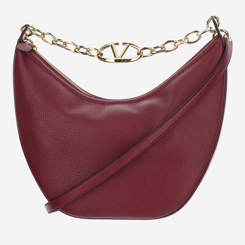 Medium Hobo Vlogo Moon Bag Leather - Valentino Garavani - Modalova