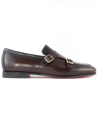 Leather Double-buckle Loafer - Santoni - Modalova