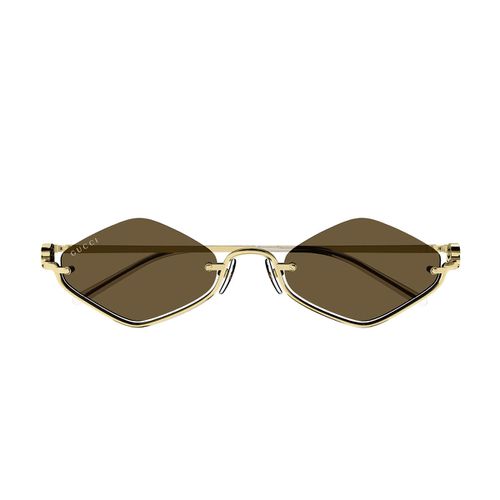 Gg1604s Linea Gg Logo 002 Gold Brown Sunglasses - Gucci Eyewear - Modalova