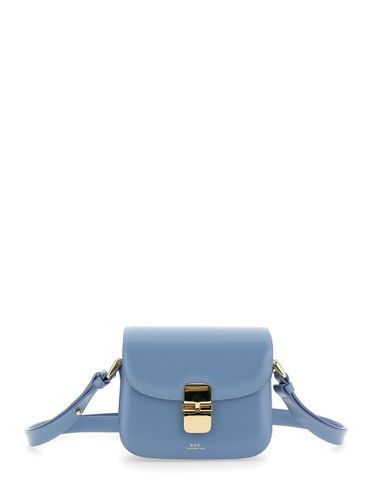 A. P.C. grace Small Light Blue Shoulder Bag With Flap And Adjustable Shoulder Strap In Leather Woman - A.P.C. - Modalova