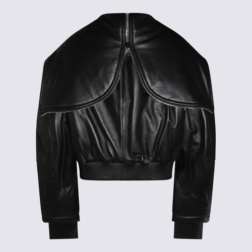 The Attico Black Leather Jacket - The Attico - Modalova