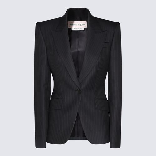 Navy Wool Blazer - Alexander McQueen - Modalova