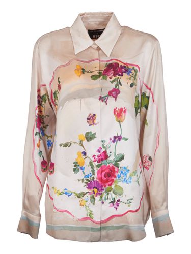 MSGM Floral Print Oversized Shirt - MSGM - Modalova