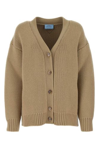 Beige Wool Blend Oversize Cardigan - Prada - Modalova