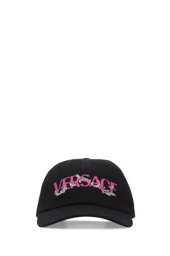 Versace Black Cotton Baseball Cap - Versace - Modalova