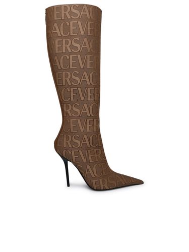 Versace Beige Cotton Blend Boots - Versace - Modalova