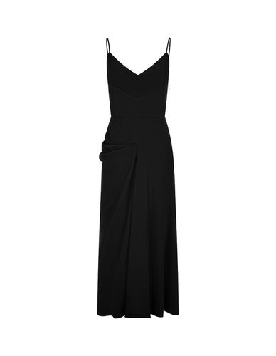 Black Midi Dress With Draping - Alexander McQueen - Modalova