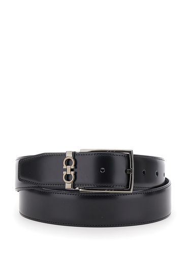 And Blue Reversible Belt With Gancini Buckle In Leather Man - Ferragamo - Modalova