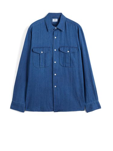 Mens Denim Blue Shirt With Pockets - Aspesi - Modalova