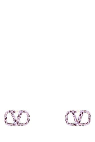 Lilac Rhinestones Vlogo Signature Earrings - Valentino Garavani - Modalova