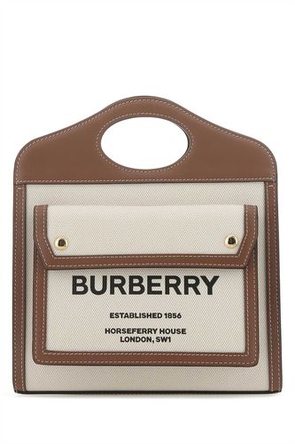 Two-tone Canvas And Leather Mini Pocket Handbag - Burberry - Modalova