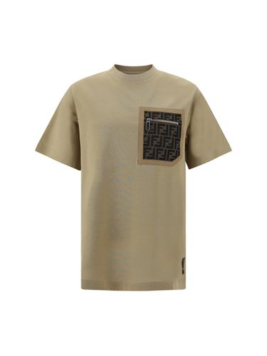 Crew-neck T-shirt With Ff Jacquard Insert Pocket - Fendi - Modalova