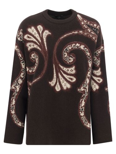 Wool Sweater With Foliage Print - Etro - Modalova
