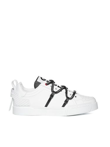 Portofino Sneaker In Calfskin And Patent Leather - Dolce & Gabbana - Modalova