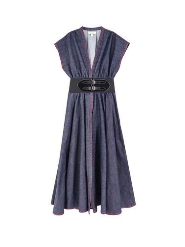 Alaia Denim Belted Dress - Alaia - Modalova