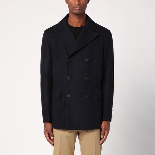 Wool Blend Short Double-breasted Coat - Tagliatore - Modalova