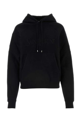 Black Cotton Sweatshirt - Saint Laurent - Modalova