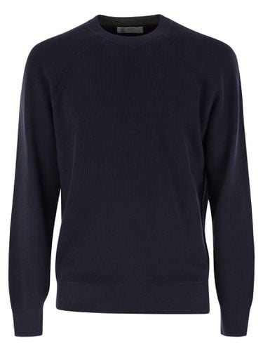 Cotton Rib Sweater With Raglan Sleeve - Brunello Cucinelli - Modalova