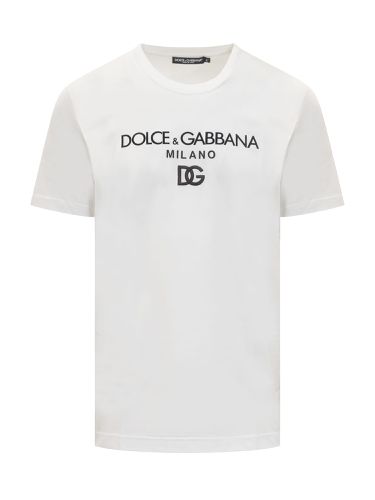 T-shirt With Dg Embroidery - Dolce & Gabbana - Modalova