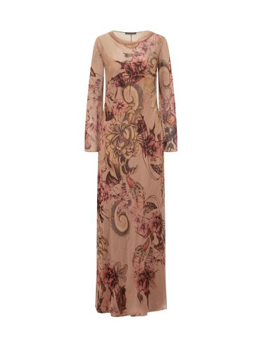 Dress With Flower Print - Alberta Ferretti - Modalova