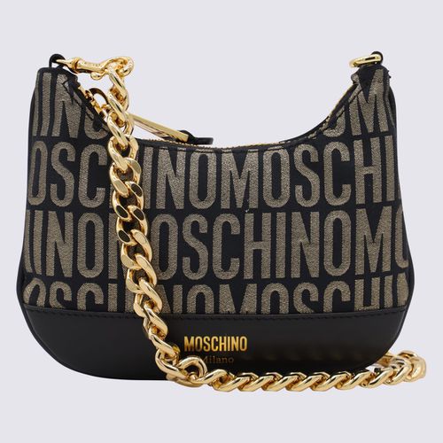 And Gold Allover Medium Crossbody Bag - Moschino - Modalova