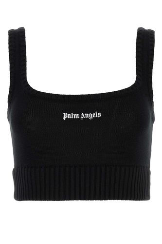 Palm Angels Black Cotton Crop-top - Palm Angels - Modalova