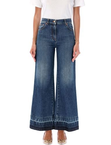 Valentino Garavani Crop Wide Denim - Valentino Garavani - Modalova