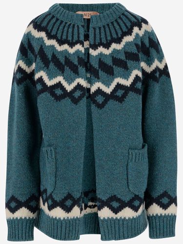 Fair Isle Wool Cardigan With Geometric Pattern - N.21 - Modalova