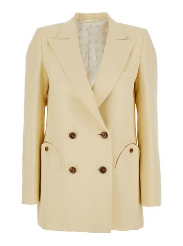 Savannah Double-breasted Jacket With Peak Revers In Linen And Silk Blend Woman - Blazé Milano - Modalova