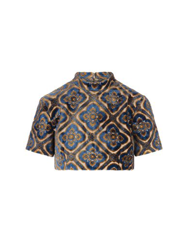 Etro Navy Blue Velvet Crop Top - Etro - Modalova