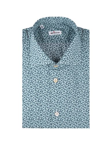 Dark Shirt With Floral Pattern - Kiton - Modalova