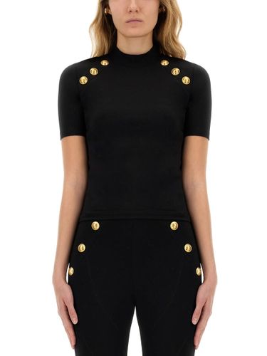 Balmain T-shirt With Buttons - Balmain - Modalova