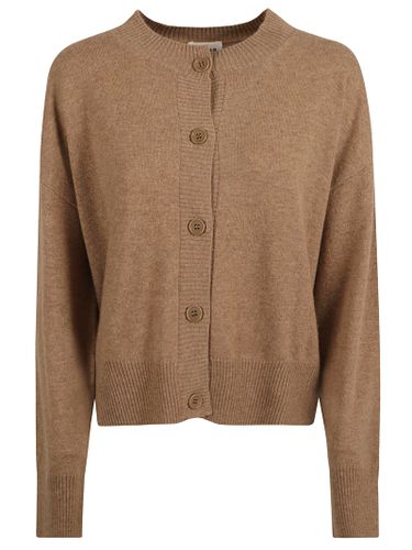 Rib Trim Plain Buttoned Cardigan - Parosh - Modalova