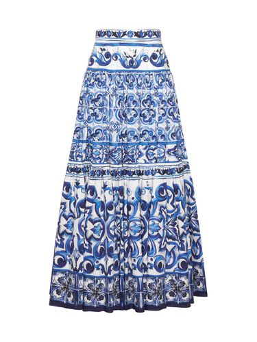 Majolica-printed Pleated Maxi Skirt - Dolce & Gabbana - Modalova