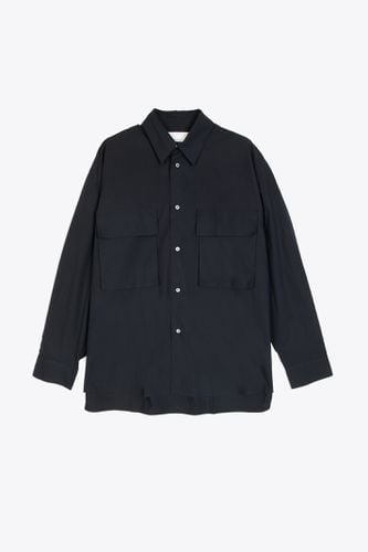 Shirt - Patch Pocket Shirt Black ink cotton oversized shirt with chest pockets - Frame - Studio Nicholson - Modalova