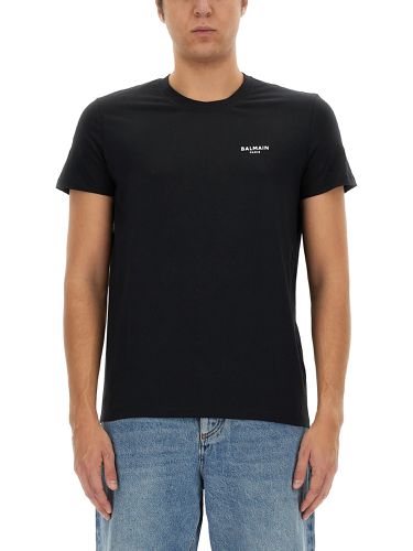 Balmain Flocked Logo T-shirt - Balmain - Modalova