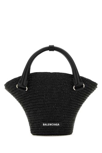 Black Straw Mini Beach Handbag - Balenciaga - Modalova