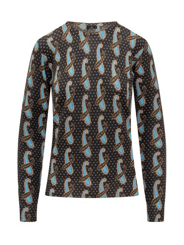 Silk And Cashmere Sweater With Light Paisley Pattern All-over - Etro - Modalova