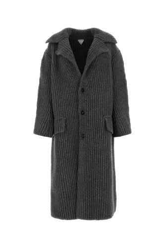 Melange Grey Wool Blend Coat - Bottega Veneta - Modalova
