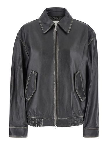 Jacket With Classic Collar And Elastic Waist In Leather Woman - Dunst - Modalova