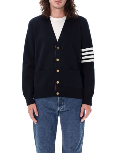 Milano Stitch V Neck Cardigan In Cotton - Thom Browne - Modalova