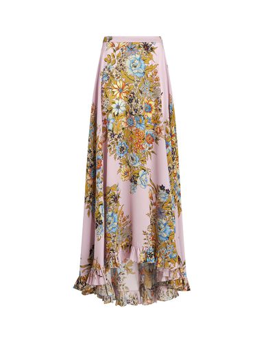 Crepe De Chine Long Skirt With Print - Etro - Modalova