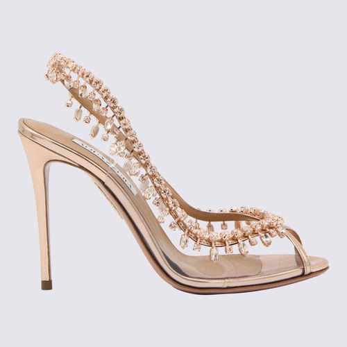 Rose Gold-tone Leather Temptation Sandals - Aquazzura - Modalova