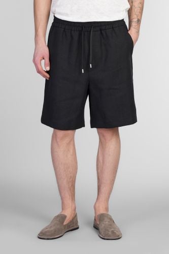 Lardini Shorts In Black Linen - Lardini - Modalova