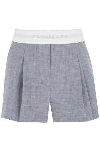 Pleated Shorts With Branded Band - Alexander Wang - Modalova