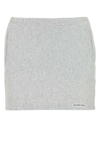 Melange Light Grey Cotton Mini Skirt - T by Alexander Wang - Modalova